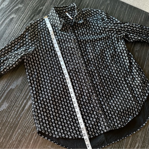 Free People Cut to the Chase Oversized Corduroy Button Up in Black White, Small - Picture 10 of 10